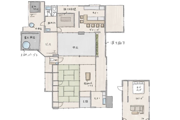 古民家 縁 間取り図